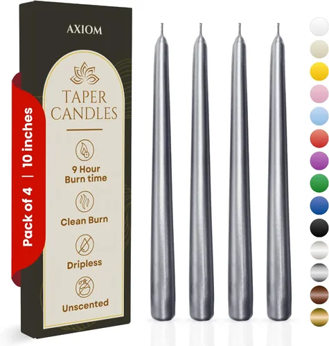 Miniatura 12 de Axiom Candles - Velas cónicas de 10 pulgadas sin goteo - Velas altas sin perfume y sin humo - 9 horas de combustión - Velas cónicas para el hogar
