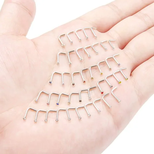 Miniatura 3 de Ruifan 10-40 piezas de piercings de acero quirúrgico, de circonio, para nariz, joyería, de 1.5mm 2mm 2.5mm 3mm