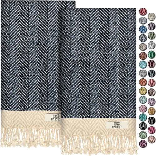 Miniatura 60 de EPHESUS TOWELS Toallas de Mano - Juego de 2 18" x 30" - Toalla de Mano Turca Decorativa para Baño, Cocina, Invitados, Cara, Cabello, Té, Paño