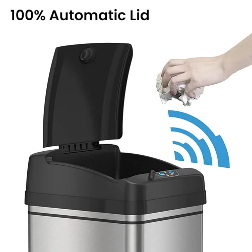 Miniatura 2 de iTouchless Bote de basura automático con 20 bolsas prémium incluidas, sistema de control de olores y sensor de apertura de tapa grande; basurero