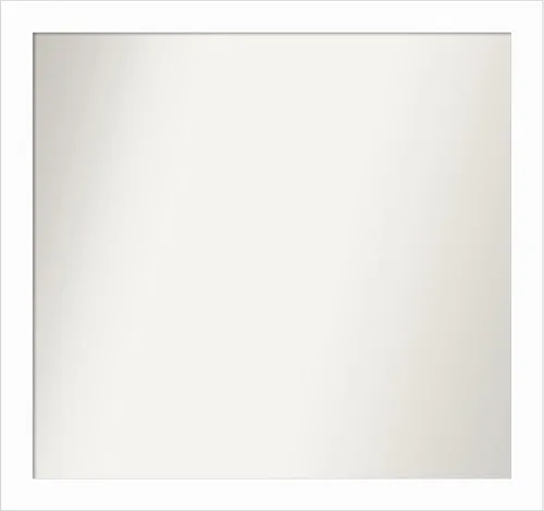 Miniatura 556 de Amanti Art Espejo de baño blanco para sobre el fregadero, 24 x 24 pulgadas, hecho a medida, espejo de tocador cuadrado blanco estrecho, marco