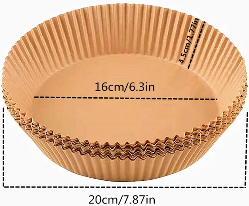 Miniatura 6 de Forro de papel pergamino para freidora de aire, forros desechables antiadherentes, para hornear a prueba de aceite, impermeable, pergamino de grado