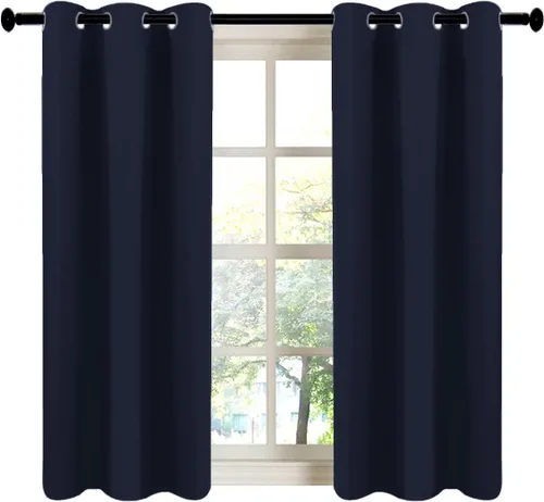 Miniatura 77 de LA PALMA Cortinas opacas con aislamiento térmico y ojales, para sala de estar, dormitorio, paquete de 2 paneles