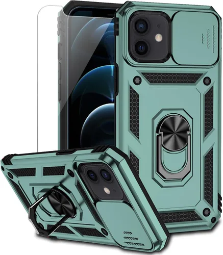 Miniatura 12 de Funda para iPhone 12 Mini con cubierta para lente de cámara, protector de pantalla HD, doble capa de protección contra caídas de grado militar
