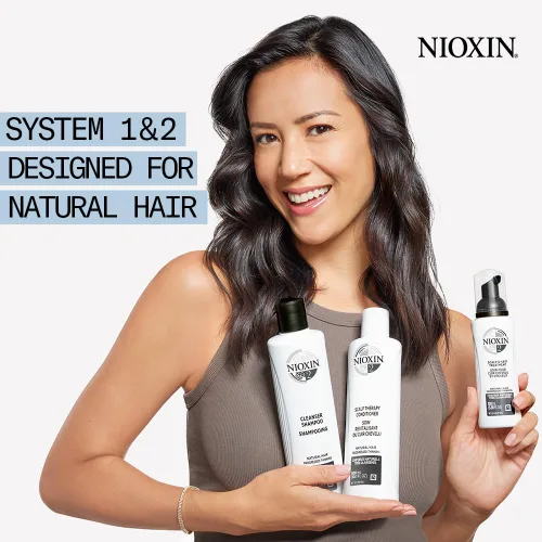 Miniatura 2 de Nioxin Kit de 2 sistemas de engrosamiento del cuero cabelludo + cabello Para cabello natural con adelgazamiento progresado Limpiar, acondicionar
