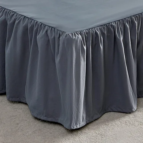 Miniatura 8 de SLEEP ZONE - Faldas plisadas de cama tamaño completo, con caída a medida de 15 pulgadas, de fácil ajuste, antiestáticas, resistentes a la Beige