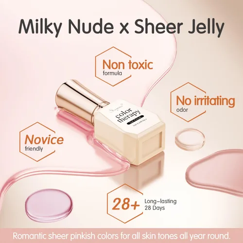 Miniatura 5 de SHOYUM Jelly Nude Juego de Esmalte de Uñas en Gel 6 Colores Neutros Transparentes Rosa Claro Púrpura Kit de Esmalte en Gel Translúcido Removible DIY