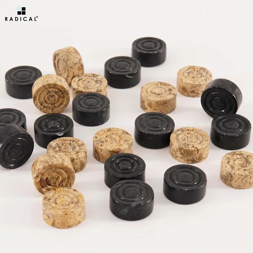 Miniatura 2 de Radicaln Figuras de damas de mármol de 1.25 pulgadas, negro y coral, hecho a mano, juego de mesa para exteriores, juego de ajedrez de viaje, juego