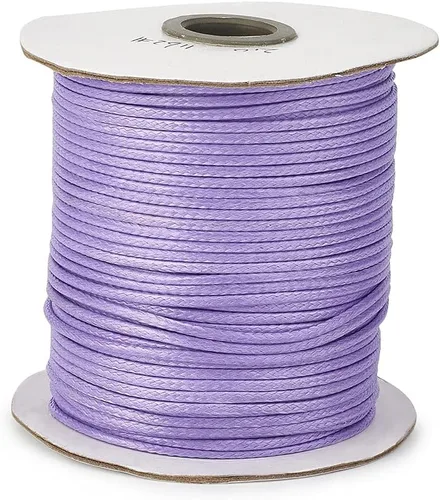 Miniatura 62 de Cheriswelry 90 yardas/rollo de 0.079 pulgadas, cordón encerado negro de poliéster coreano, joyería de cuentas, hilos para manualidades, cuerda