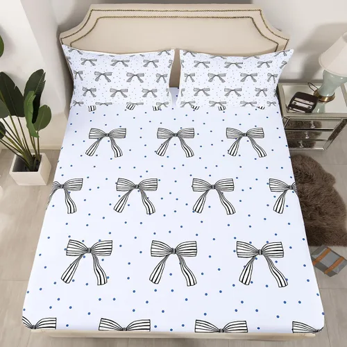 Miniatura 29 de Juego de sábanas geométricas con flechas ajustadas Manfei, patrón étnico con plumas, juego de ropa de cama bohemio exótico de 3 piezas para Gris