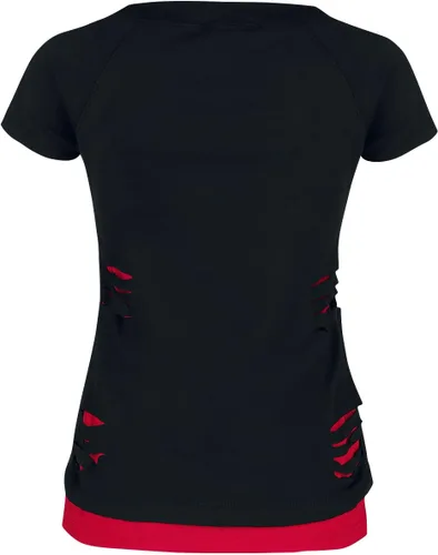 Miniatura 2 de DC Comics - Harley Quinn - Mad Love - Top rasgado rojo 2 en 1 Negro, Negro