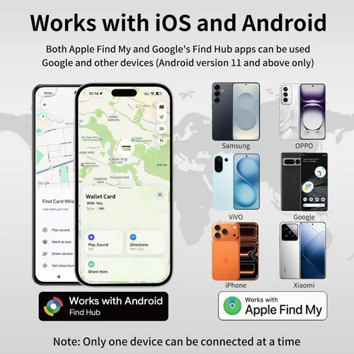 Miniatura 2 de Tarjeta de seguimiento de cartera [certificado Apple MFi] (iOS y Android), tarjeta de seguimiento Bluetooth, tarjeta de seguimiento inteligente