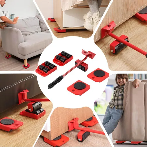Miniatura 2 de Juego de herramientas de elevación de muebles, herramienta elevadora de muebles con palanca de herramienta de elevación de altura ajustable y 4