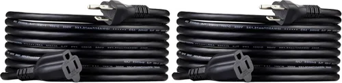 Miniatura 14 de Amazon Basics Cable de extensión, 13 amperios, 125 V, 20 pies, color negro, paquete de 2