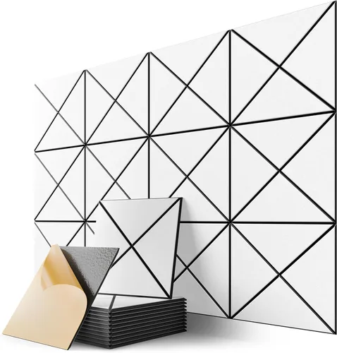 Miniatura 33 de Paquete de 6 paneles acústicos autoadhesivos, paneles de espuma de alta densidad a prueba de sonido de 12 x 12 x 0.4 pulgadas para paredes, paneles