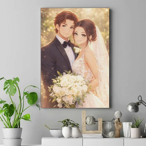 Miniatura 8 de Retrato de anime personalizado de lujo, impresión de retrato de pareja personalizada, retratos de fotos, regalo personalizado para ella, él, esposa