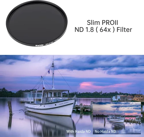 Miniatura 5 de Haida ND1.8 (64x) Filtro para cámara 6-Stop Slim Pro II Vidrio óptico multicapa impermeable resistente a los arañazos Densidad neutra SLR Filtro