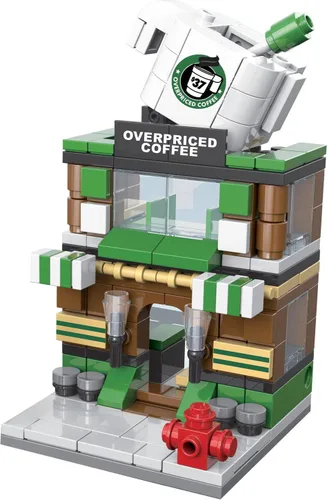 Miniatura 8 de Brick Loot Mini City Coffee Shop Juego de Construcción - 208 piezas, bloques de construcción de juguete, compatible con Lego y las principales