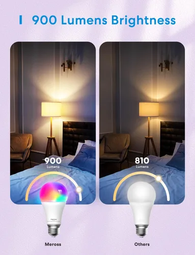 Miniatura 5 de MEROSS - Bombilla LED inteligente con WiFi, compatible con Apple HomeKit, Siri, Alexa, SmartThings, E26 multicolor regulable 2700 K-6500 K RGBWW