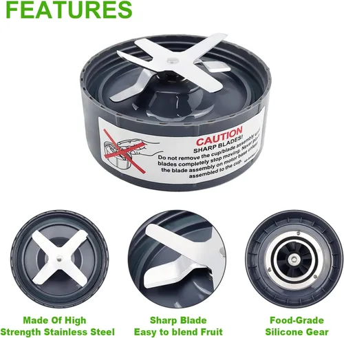 Miniatura 4 de 7 piezas de repuesto de cuchilla mezcladora extractor cruz cuchilla compatible con Nutribullet 600W y Pro 900W 7 piezas (1 hoja extractora)