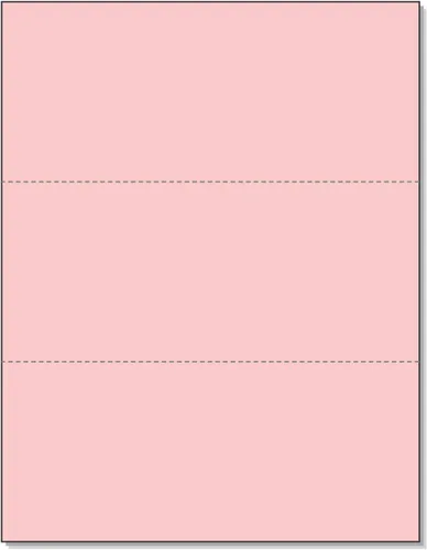 NextDayLabels - Paquete de 500 hojas, papel perforado tamaño carta de 8-1/2 x 11 pulgadas (rosa, transparente @ 3-2/3 pulgadas y 7-1/3 pulgadas)
