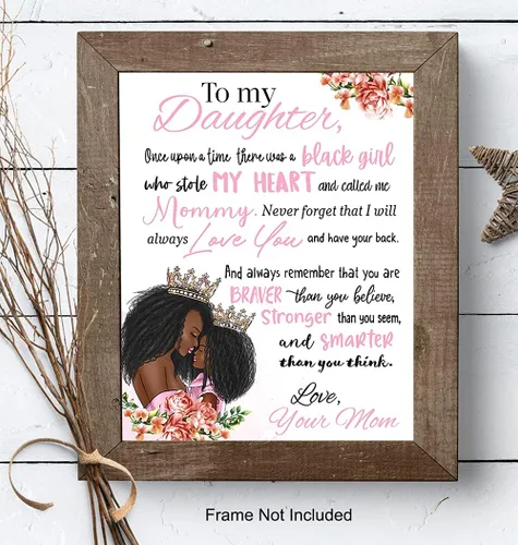 Miniatura 8 de Arte de pared de niña afroamericana - Arte negro - Decoración para dormitorio de niñas - Regalos para hijas - Habitación para niñas pequeñas