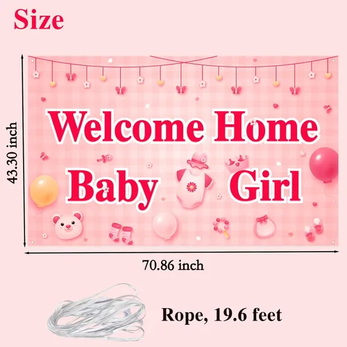 Miniatura 2 de Labakita Cartel de bienvenida a casa para niña, cartel de bienvenida a casa para nueva niña, cartel de bienvenida para niña nueva, letrero de baby