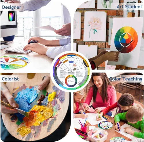 Miniatura 8 de Mcbazel Juego de 3 piezas de guías de mezcla de colores para artistas, rueda de mezcla de pintura, herramienta de enseñanza y teoría de arte