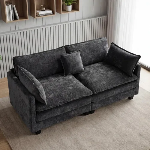 Miniatura 17 de Sofá seccional, cómodo sofá modular de nube, sofá modular de asiento profundo, sofá moderno en la nube, sofás modulares para sala de estar, Beige