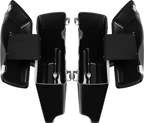 Miniatura 5 de XFMT Alforjas Extendidas Negras Brillantes de 5 Pulgadas con Tapas, Llaves del Pestillo para Harley Touring FLH FLT Electra Glide Road King Ultra