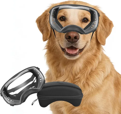 Miniatura 9 de Gafas de sol para perros de razas grandes, lentes de sol para perros de raza mediana y grande, visión amplia, protección para los ojos de mascotas