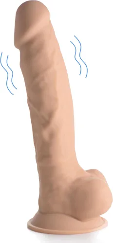 Miniatura 7 de Consolador vibrador de silicona hipoalergénica Silexpan de 9 pulgadas - Oscuro