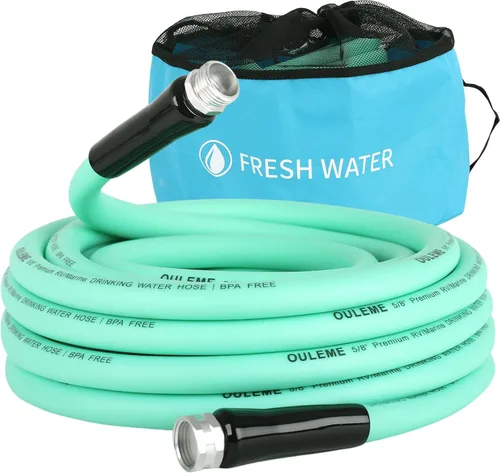 Miniatura 8 de OULEME: Manguera de agua potable premium para caravana de 25 pies con bolsa de almacenamiento, 5/8" para remolque de viaje, caravana y uso marino
