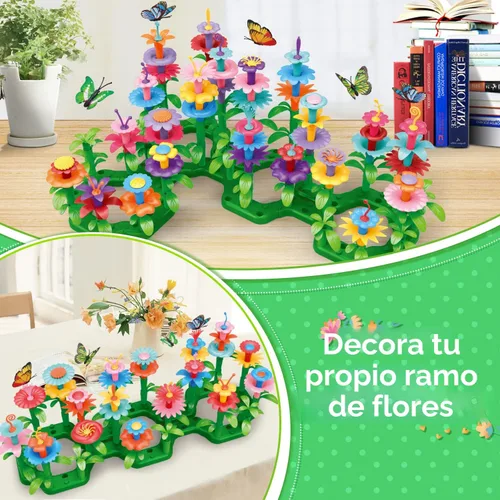 Miniatura 7 de YEEBAY Juguetes de construcción de jardín de flores para niñas de 3, 4, 5, 6, 7 años de edad, juguetes de jardinería STEM para niños, juego