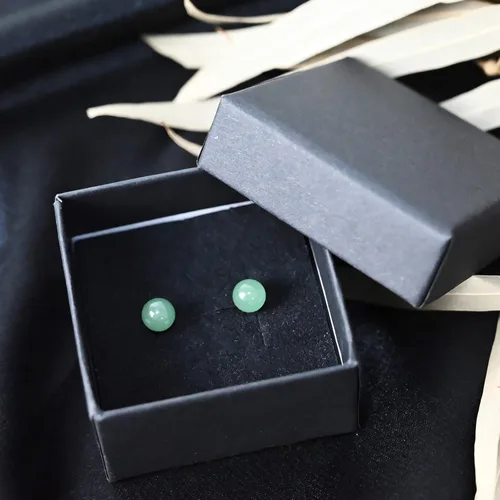 Miniatura 8 de Aretes de Jade con Perno, Aretes de Jade Verde para Mujer, Aretes de Plata de Ley 925 con Perno para Orejas Sensibles, Joyería de Jade para Mujer