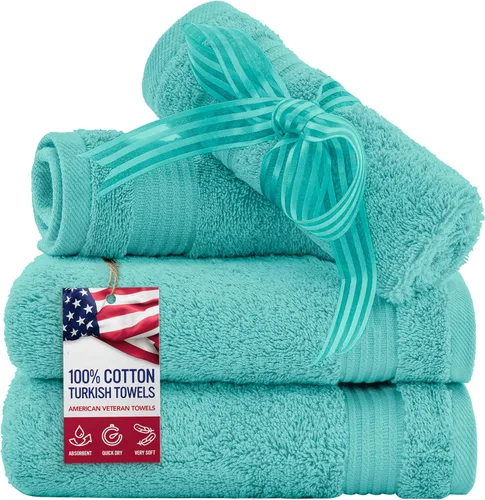 Miniatura 69 de Toalla American Veteran, Juego de Toallas de Mano para Baño de 4, 100% Conjunto de Toallas de Mano Turcas de Algodón, Toallas de Mano Suave