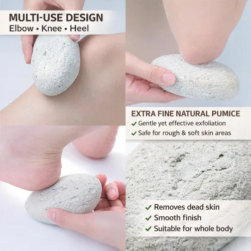Miniatura 3 de Piedra pómez, natural [fabricada en Japón], forma ergonómica, textura extrafina, removedor de callos de piel dura y agrietada para hombres, mujeres