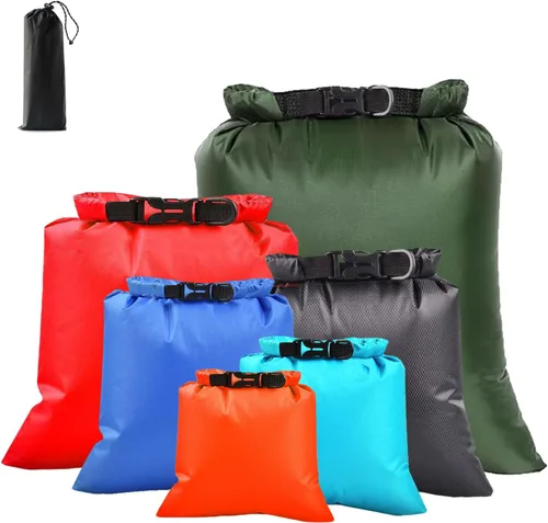 Miniatura 15 de 6 bolsas secas impermeables, bolsas secas ligeras para kayak, impermeables, bolsa impermeable al aire libre para kayak, senderismo, canotaje, 6