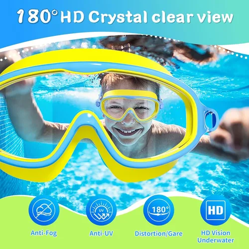 Miniatura 5 de Paquete de 2 gafas de natación para niños, sin fugas, antivaho, anti-UV, para niños y niñas de 4 a 14 años