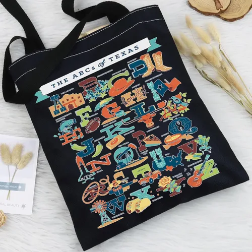 Miniatura 6 de BWWKTOP Bolsa de viaje del estado de Texas, recuerdos y regalos de Texas, bolsa de comestibles reutilizable para viajes