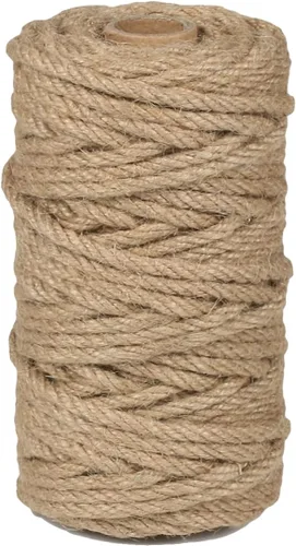 PerkHomy - Cuerda de yute de 0.157 in de 120 pies de cuerda trenzada resistente y gruesa para rascador de gatos, poste rascador de árboles, 0.157 in