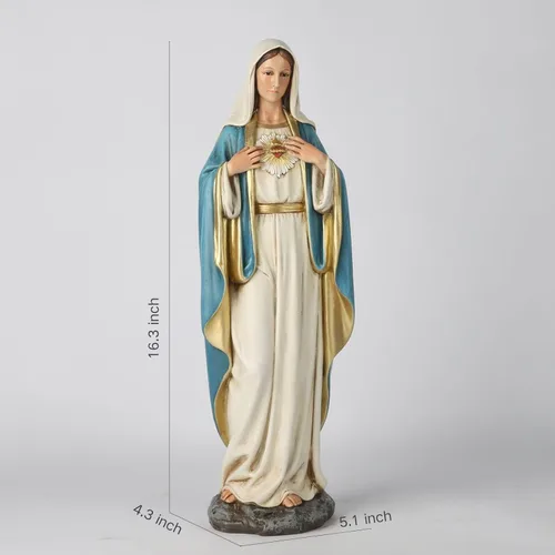 Miniatura 2 de BC Estatua Católica del Corazón Inmaculado de la Virgen María, 16.5" de Altura, Figura de la Santa Madre para Altar, Regalo Religioso, Decoración