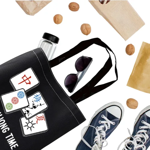 Miniatura 7 de BDPWSS Mahjong Tote Bag Mahjong Lover Gift Mahjong Fan Gift Mahjong Player Gift It's Mahjong Time Mahjong Game Gift