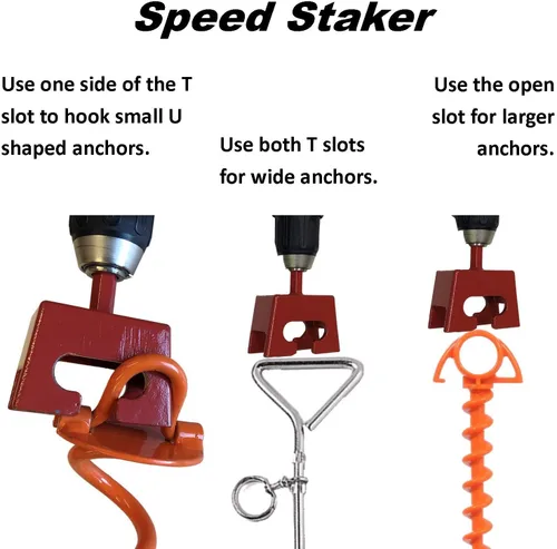 Miniatura 2 de Keyfit Tools Taladro Staker de velocidad de anclaje de tierra en tus anclajes de suelo en espiral de alta resistencia en segundos. Funciona