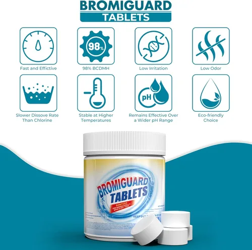 Miniatura 5 de Tabletas de bromo de 1 pulgada y 1.2 libras para bañera de hidromasaje de spa, desinfectante químico bromante para spas, jacuzzis o piscinas