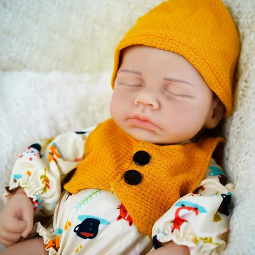 Muñecas de bebé Reborn que se ven reales - 12 pulgadas Cuerpo completo de silicona Niña bebé durmiendo hecha a mano Cara realista Detalles