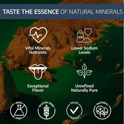 Miniatura 9 de All Goods - Sal marina mineral – 16 onzas de grano grueso, 100% natural, cosechada a mano, rica en más de 90 minerales esenciales, 30% menos