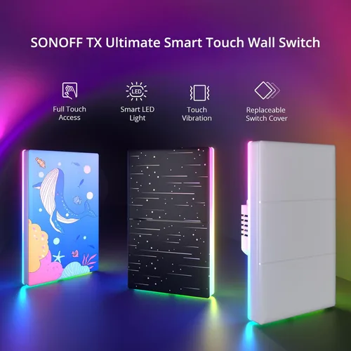 Miniatura 6 de SONOFF Interruptor de luz inteligente, interruptor WiFi de 2.4 GHz, requiere cable neutro, control de voz con Alexa y Google Home, botón táctil