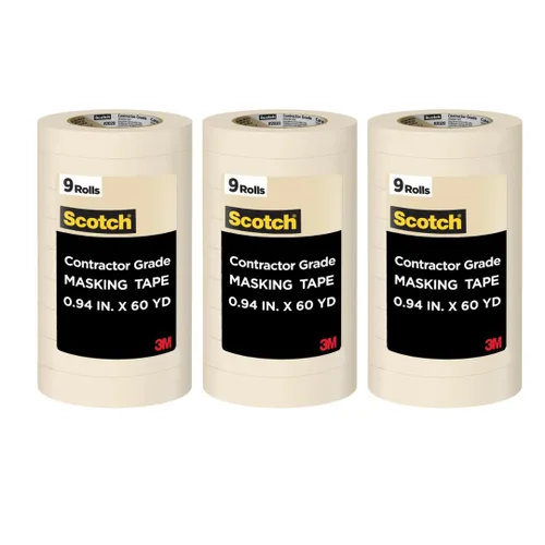 Miniatura 18 de Scotch Cinta de enmascarar grado contratista, 2.38 cm x 54.95 mts (0.94 pulgadas x 60.1 yardas) (540 yardas en total), 2020, 9 rollos