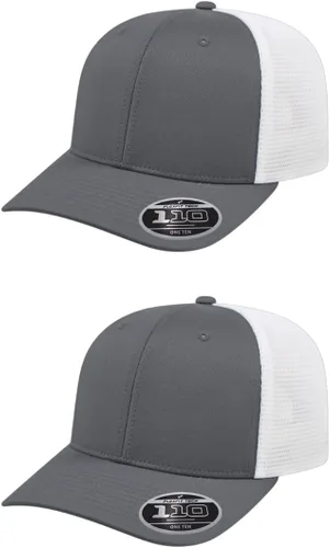 Miniatura 89 de Cap America i8502 Flexfit 110 Premium - Gorra de camionero de perfil medio con 6 paneles de malla trasera con protección UV y cierre ajustable Azul